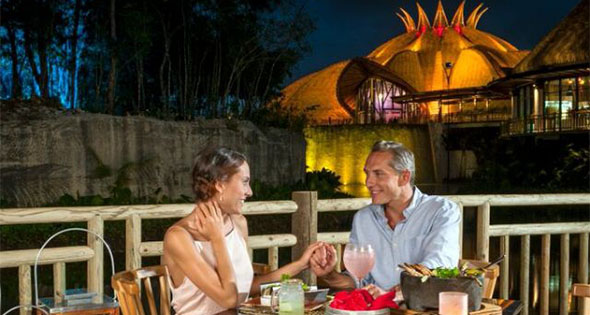 Turistas disfrutando cena